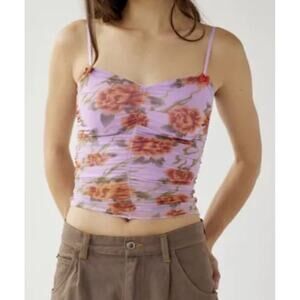 Urban Outfitters Women's Uo Eva Ruched Cami In Pink XS